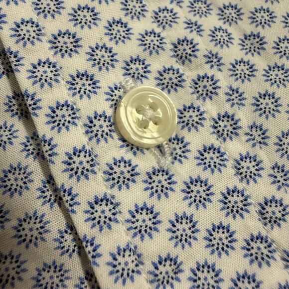 Spier & Mackay Handmade Dress Shirt Slim Cotton Long Sleeve Dot 15 1/2 Medium - Picture 4 of 9